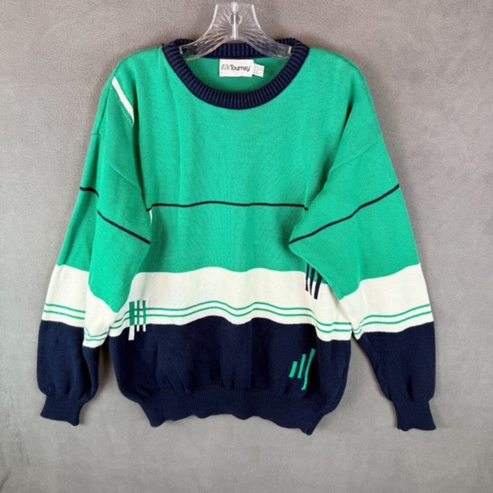 Vintage Tourney‎ Mens Sweater Large Golf 90's Chunky Knit Pullover USA Made
